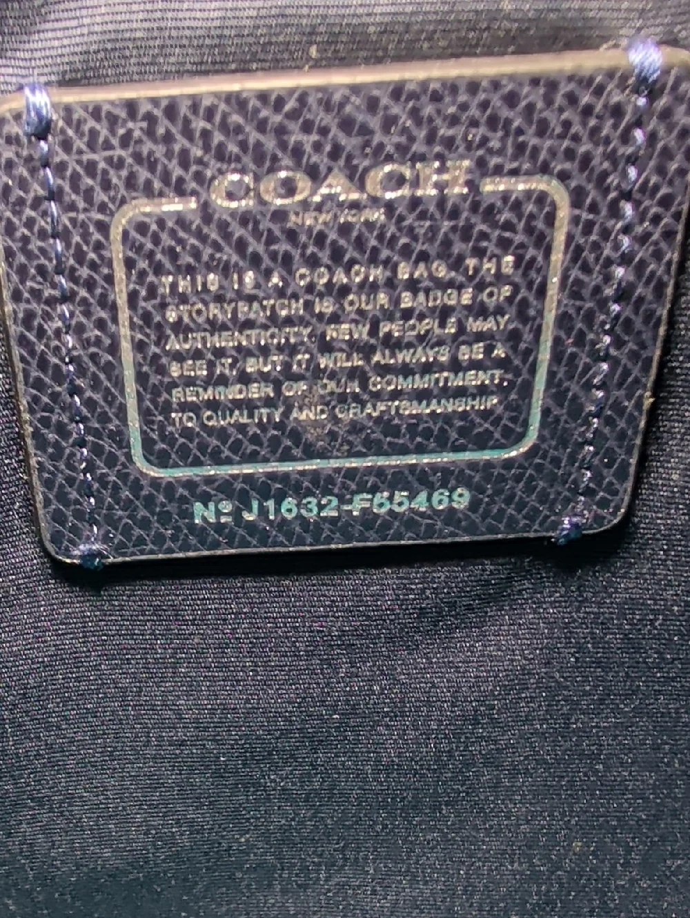Coach Ava Tote in Midnight Atlantic Navy Turquoise Crossgrain Leather + Pouch - Picture 6 of 13